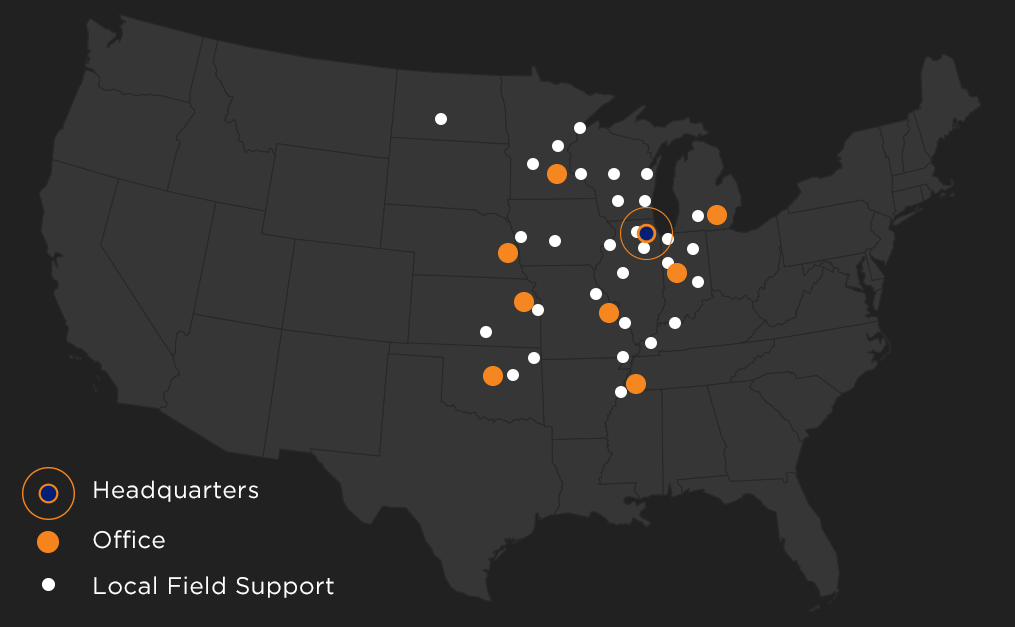 Enpro Inc. Manufacturing Service and  Support Locations Across the Midwestern United States